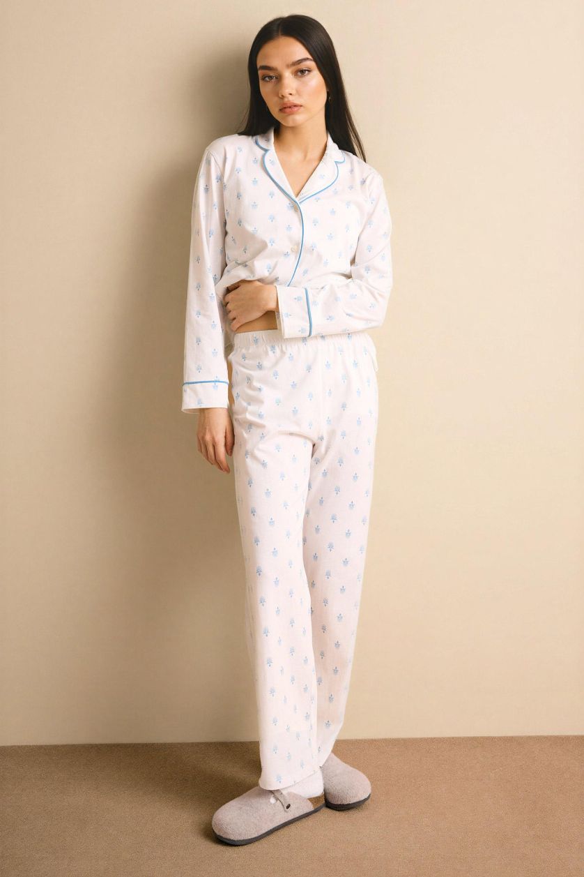 Woman Ecru Regular Fit Long Sleeve 2 Piece Set