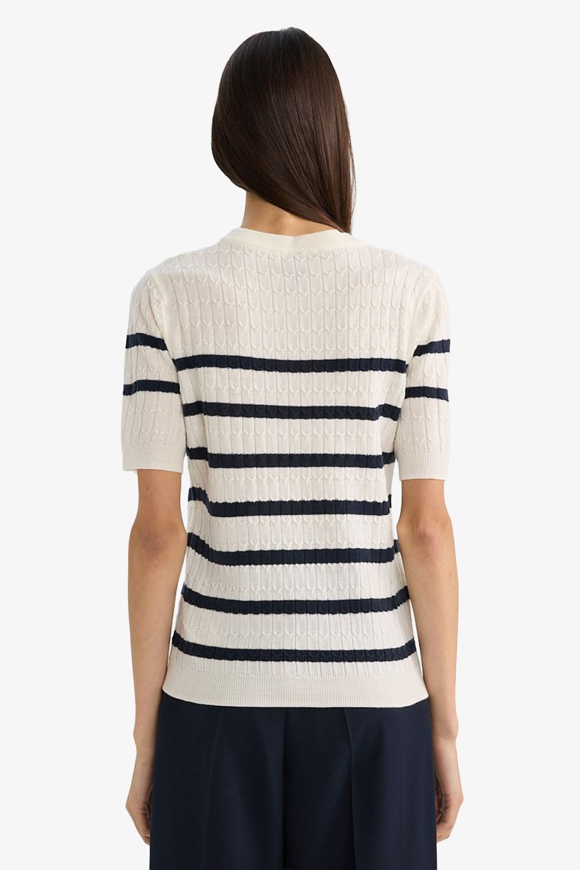 Kadın Ekru Regular Fıt Bisiklet Yaka Kazak