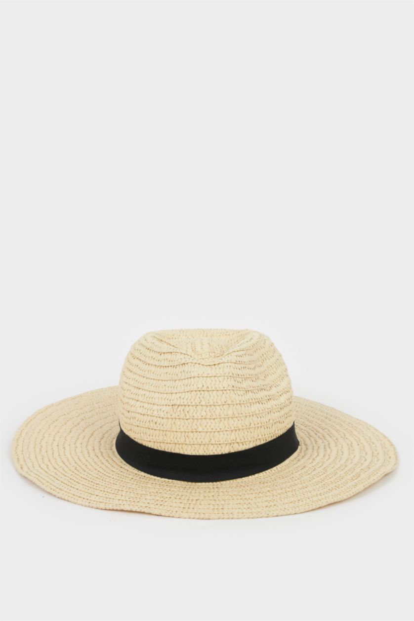 Kadın Açık Kum Kadın Hasır Şapka