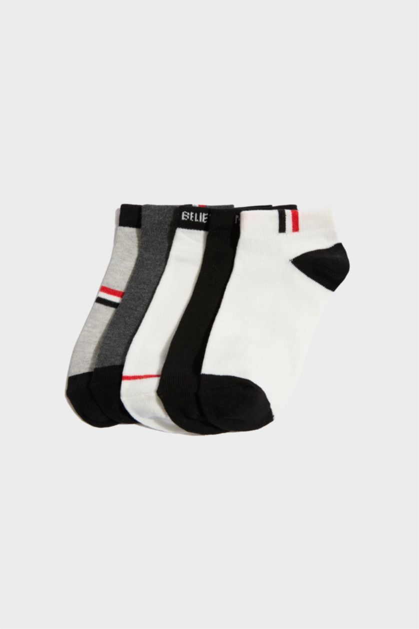 Erkek Çocuk - Genç Erkek Karma Baskılı 5'li Pamuklu Patik Çorap Erkek Çocuk