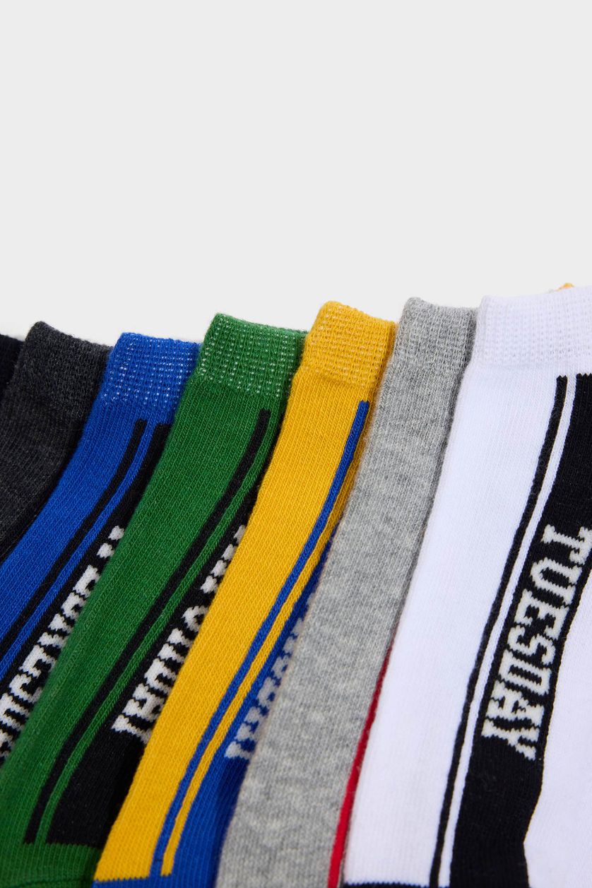 Erkek Çocuk - Genç Erkek Karma Erkek Çocuk Baskılı 7'li Pamuklu Patik Çorap