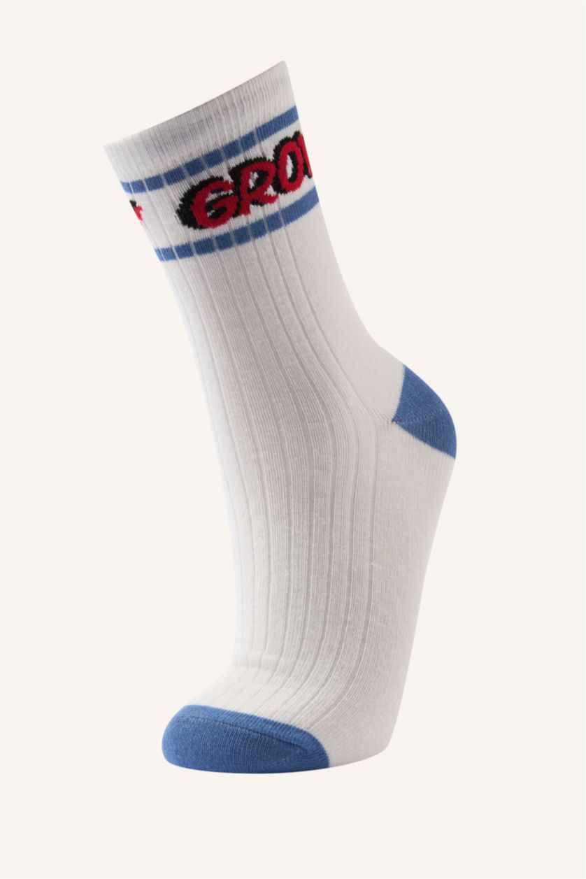 Erkek Çocuk - Genç Erkek Beyaz Pamuklu 5'Li Çorap Seti Erkek Çocuk