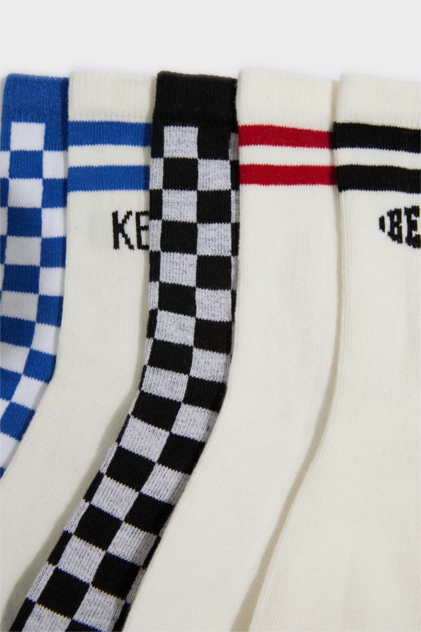Erkek Çocuk - Genç Erkek Karma 5'li Pamuklu Uzun Çorap Erkek Çocuk