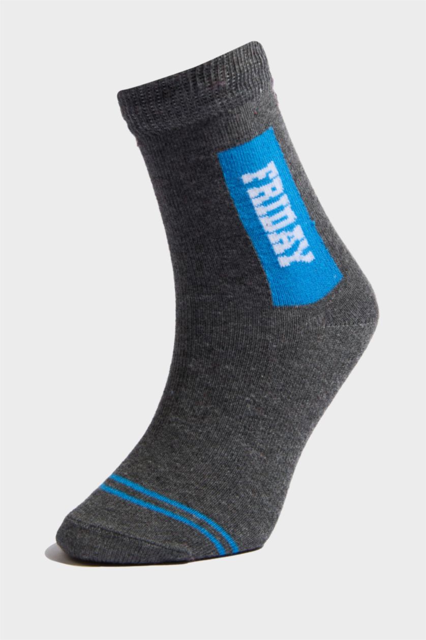 Erkek Çocuk - Genç Erkek Karma Baskılı 5'li Pamuklu Uzun Çorap Erkek Çocuk