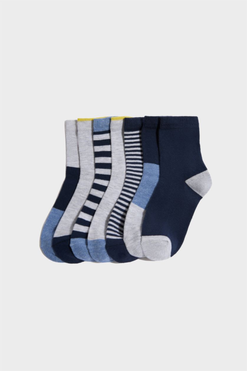Erkek Çocuk - Genç Erkek Karma Baskılı 7'li Pamuklu Uzun Çorap Erkek Çocuk