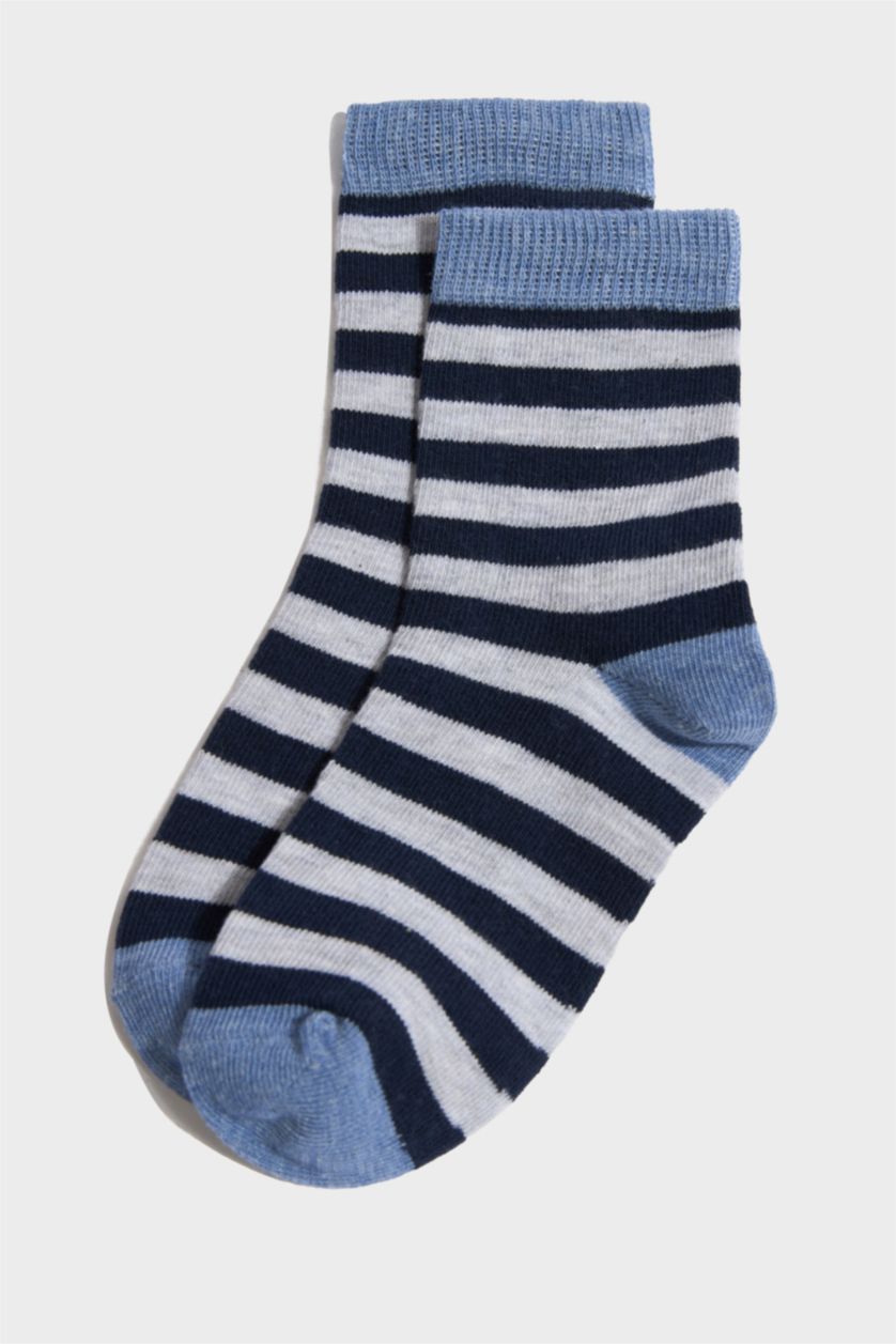 Erkek Çocuk - Genç Erkek Karma Baskılı 7'li Pamuklu Uzun Çorap Erkek Çocuk