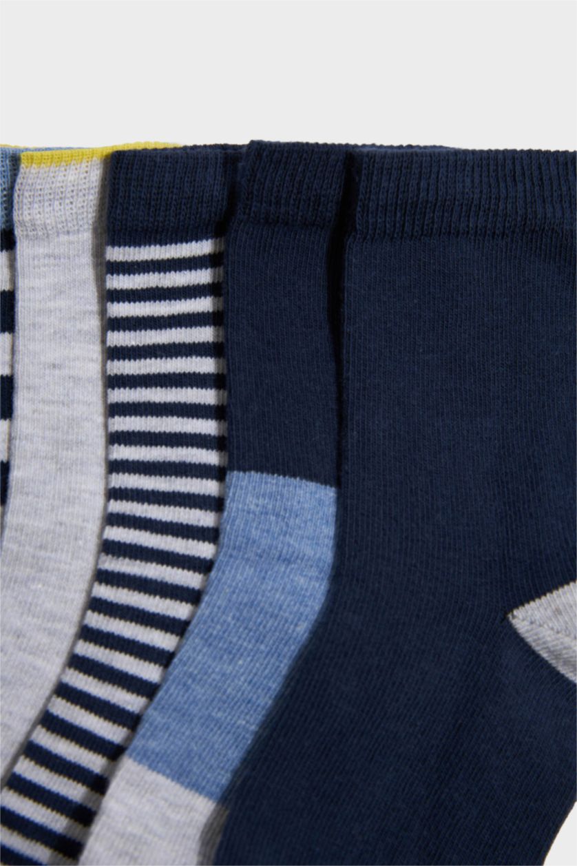 Erkek Çocuk - Genç Erkek Karma Baskılı 7'li Pamuklu Uzun Çorap Erkek Çocuk