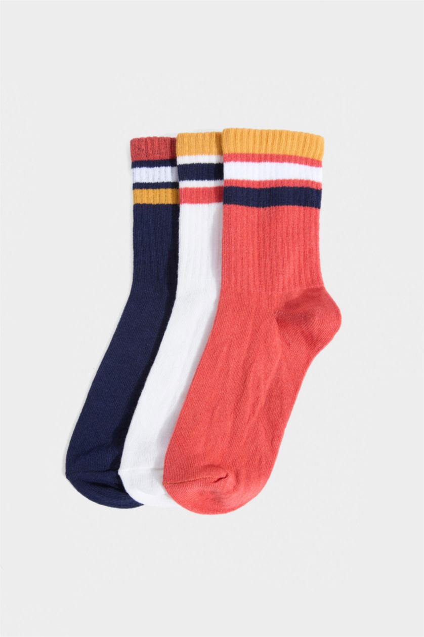 Erkek Çocuk - Genç Erkek Karma 3'lü Pamuklu Uzun Çorap Erkek Çocuk