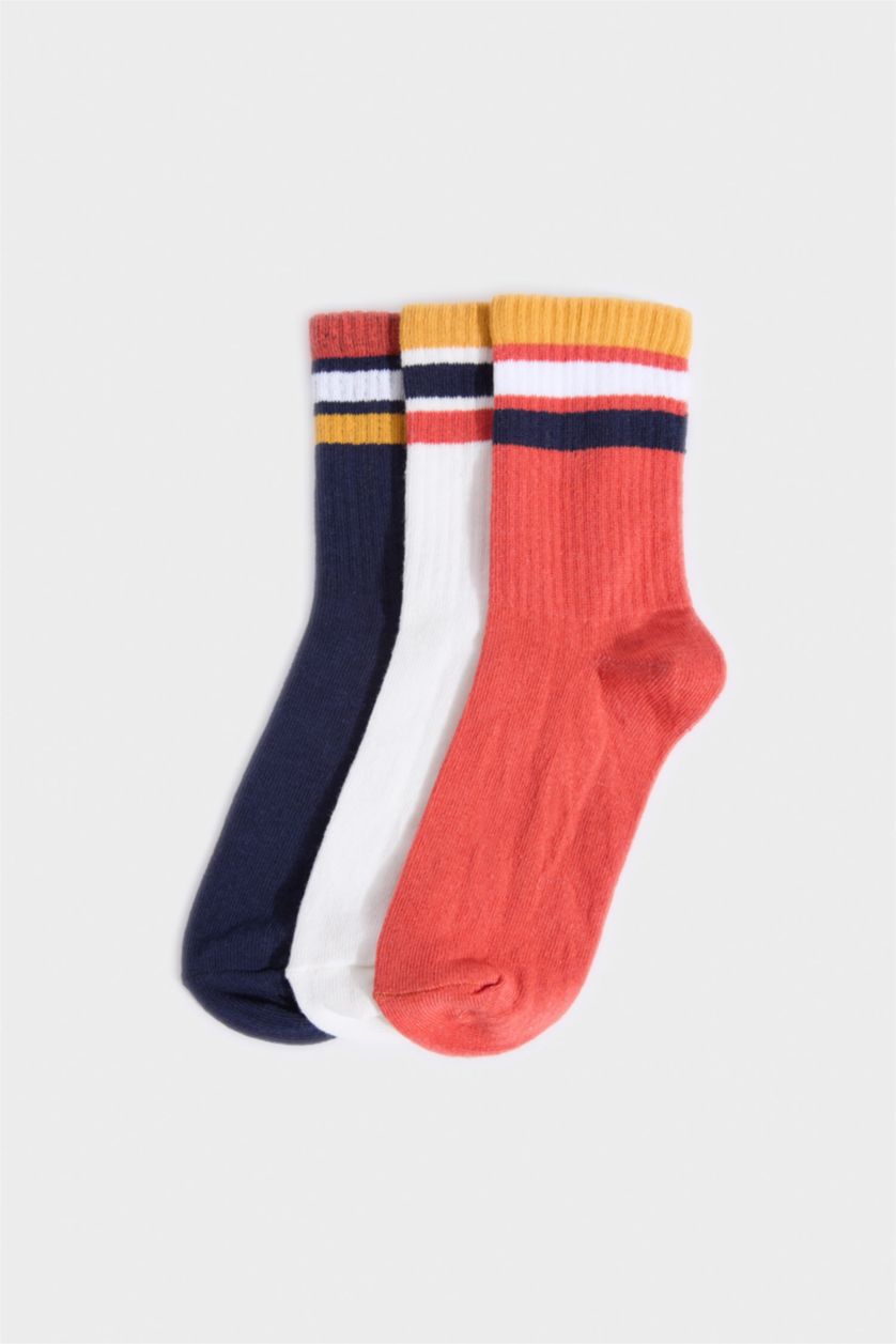 Erkek Çocuk - Genç Erkek Karma 3'lü Pamuklu Uzun Çorap Erkek Çocuk