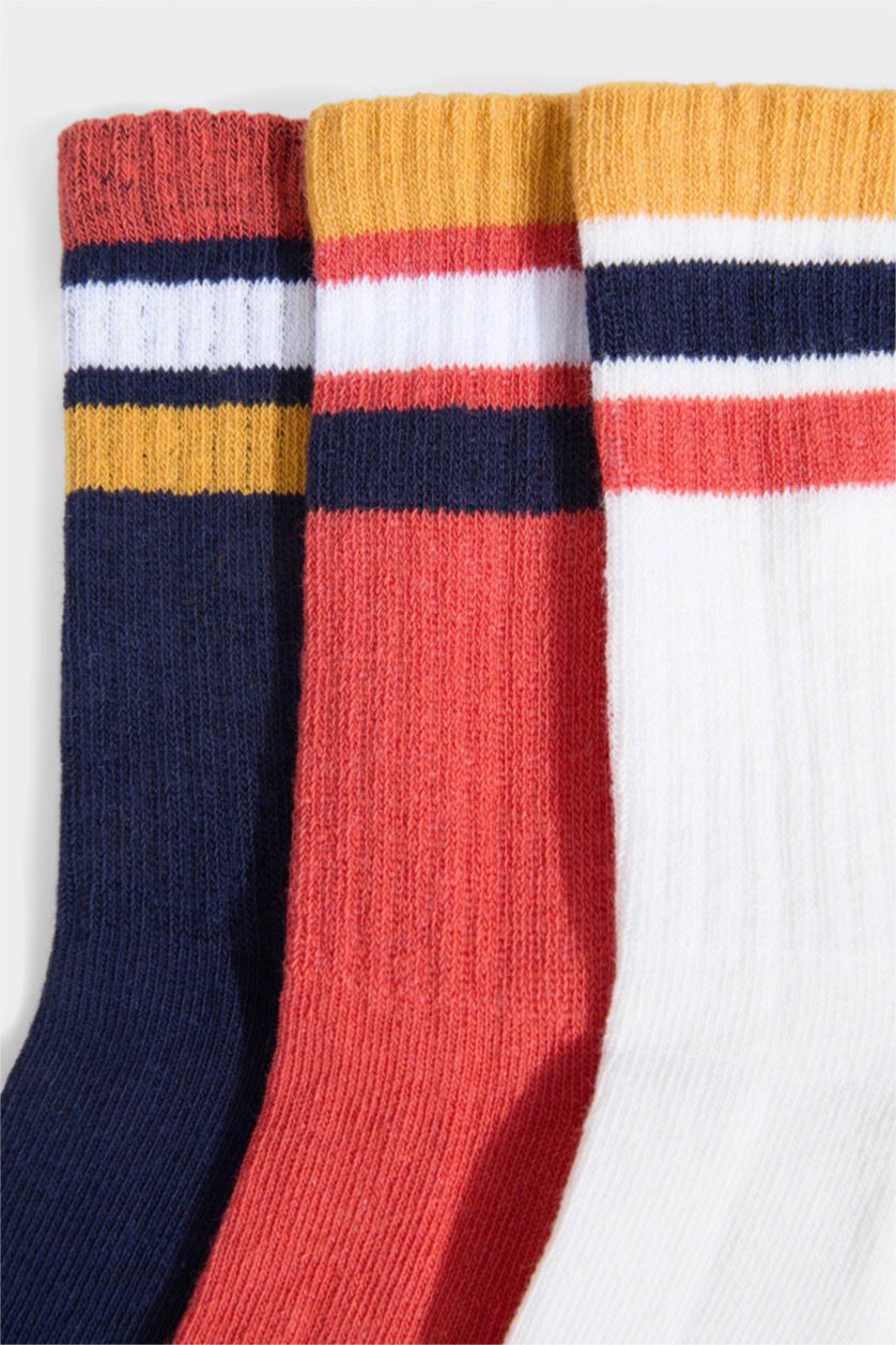 Erkek Çocuk - Genç Erkek Karma 3'lü Pamuklu Uzun Çorap Erkek Çocuk