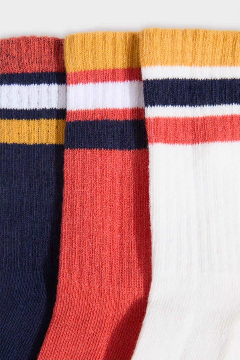 Erkek Çocuk - Genç Erkek Karma 3'lü Pamuklu Uzun Çorap Erkek Çocuk