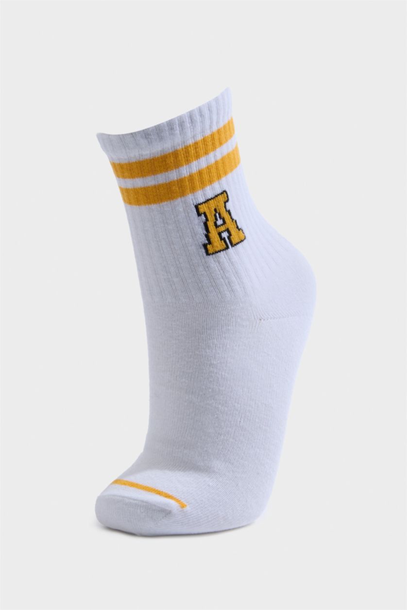 Erkek Çocuk - Genç Erkek Beyaz 3'lü Pamuklu Uzun Çorap Erkek Çocuk