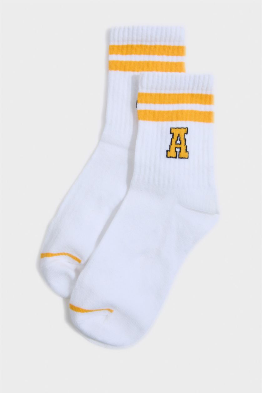 Erkek Çocuk - Genç Erkek Beyaz 3'lü Pamuklu Uzun Çorap Erkek Çocuk