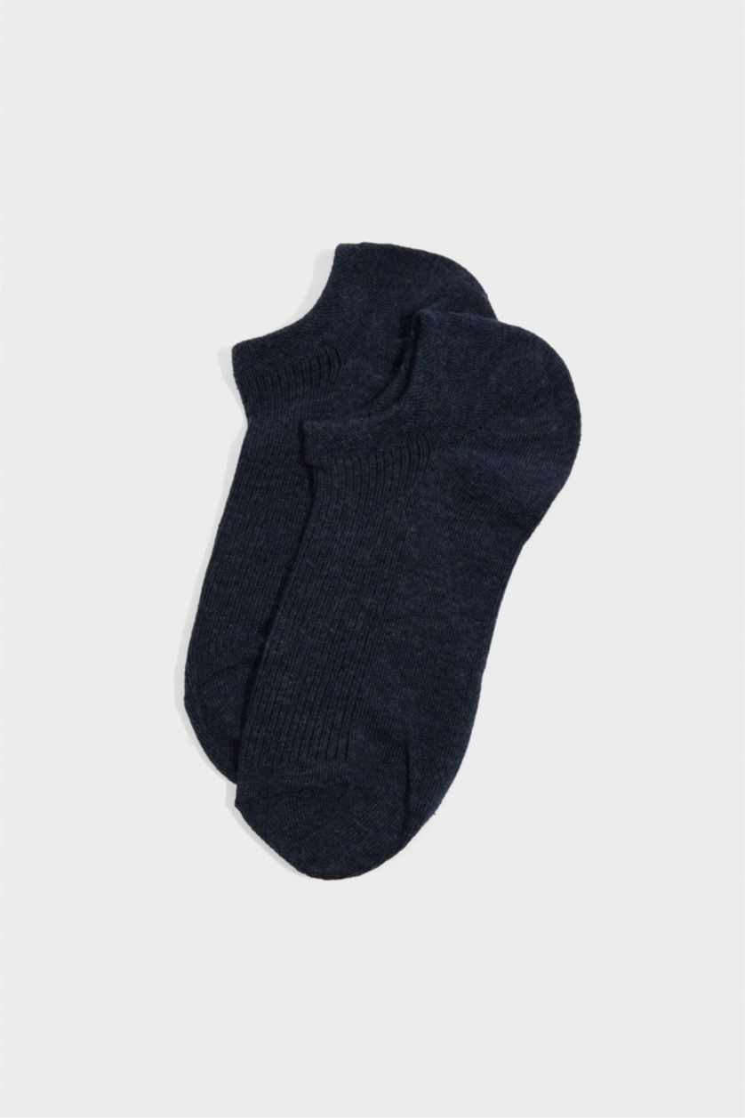 Erkek Mavi Erkek 5'li Pamuklu Sneaker Çorap