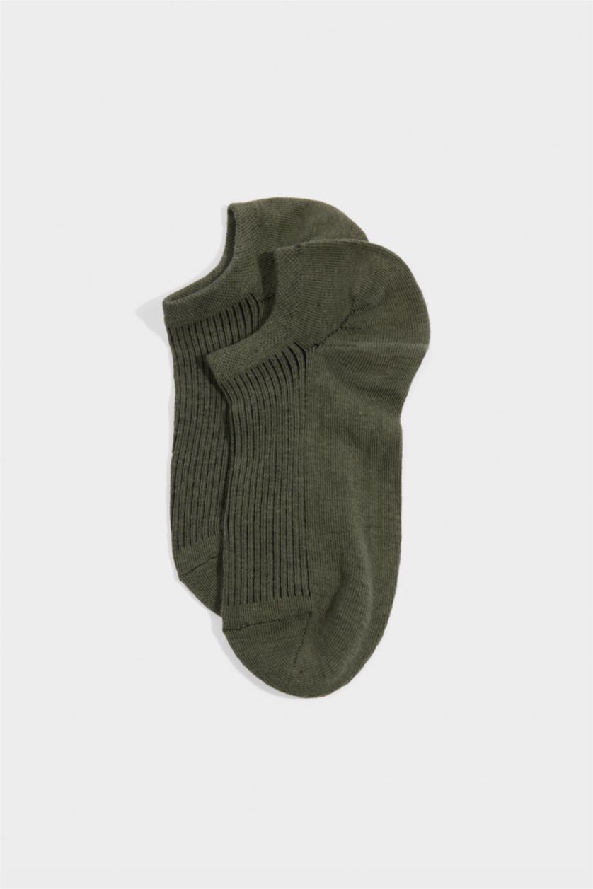 Erkek Yeşil Erkek 5'li Pamuklu Sneaker Çorap