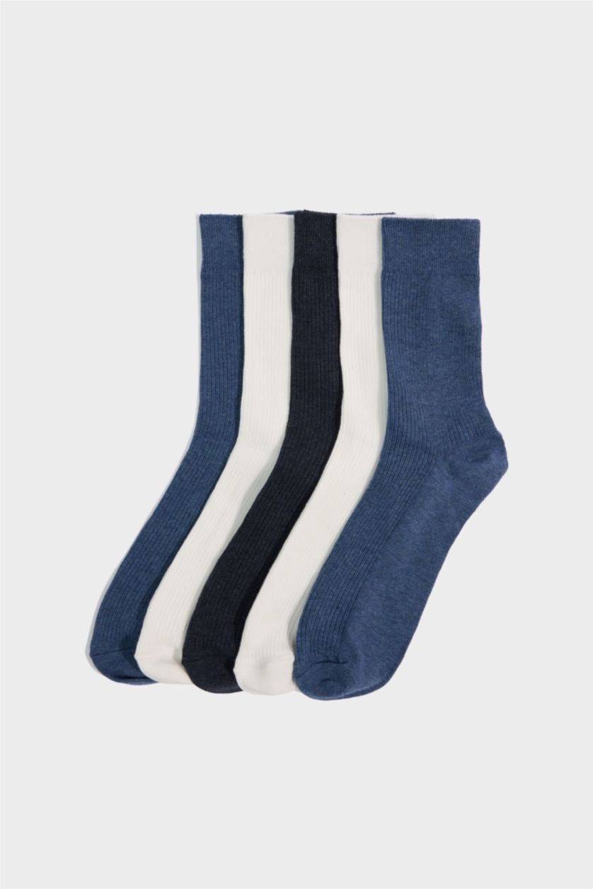 MAN Light Blue Man 5 Piece Cotton Long Socks