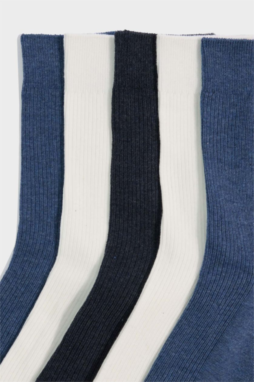 MAN Light Blue Man 5 Piece Cotton Long Socks