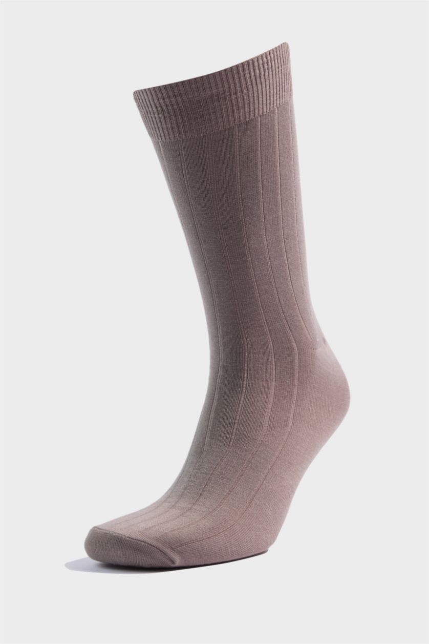 رجالي بني فاتح شرابات طويلة رجالي بامبو - 3 قطع