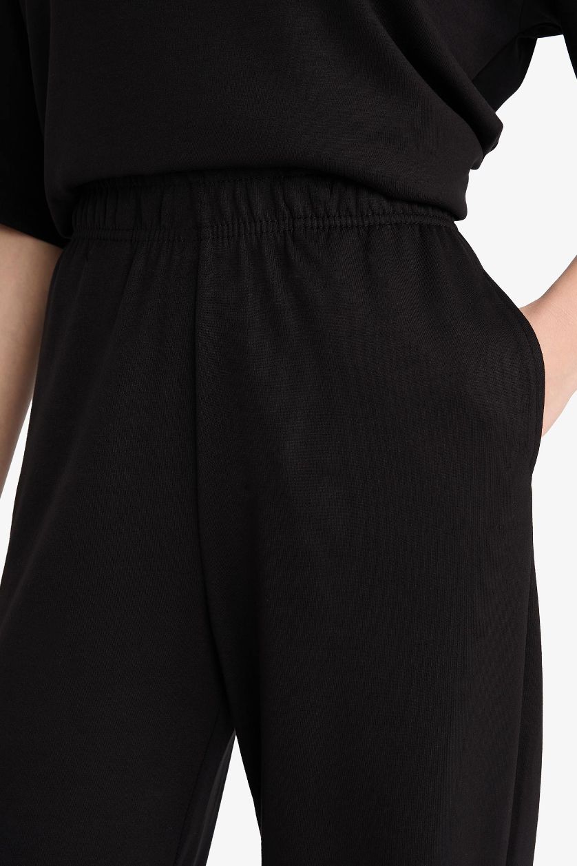 حريمي أسود بنطلون سويت بانتس بيزك جوجر فيت بجيب