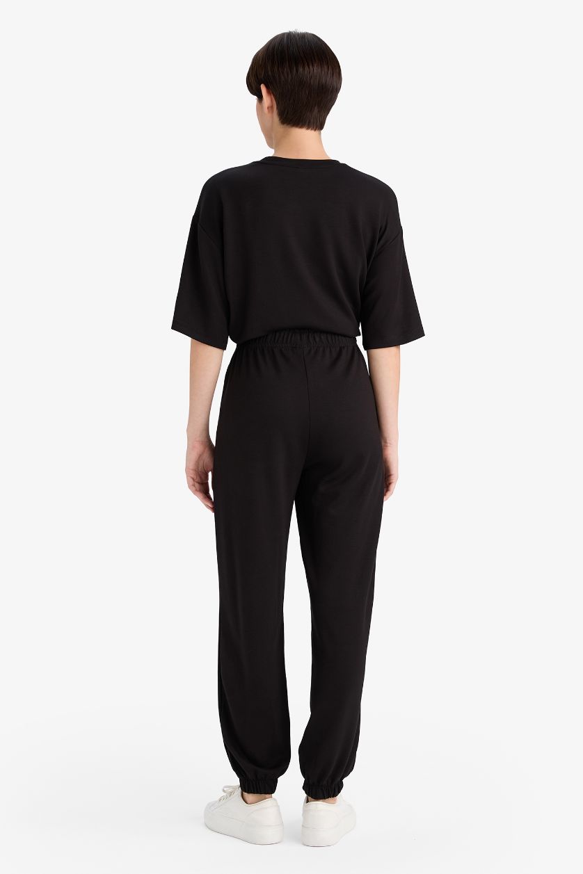 حريمي أسود بنطلون سويت بانتس بيزك جوجر فيت بجيب