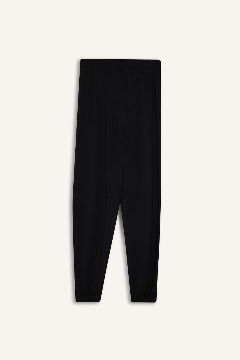 حريمي أسود بنطلون سويت بانتس بيزك جوجر فيت بجيب