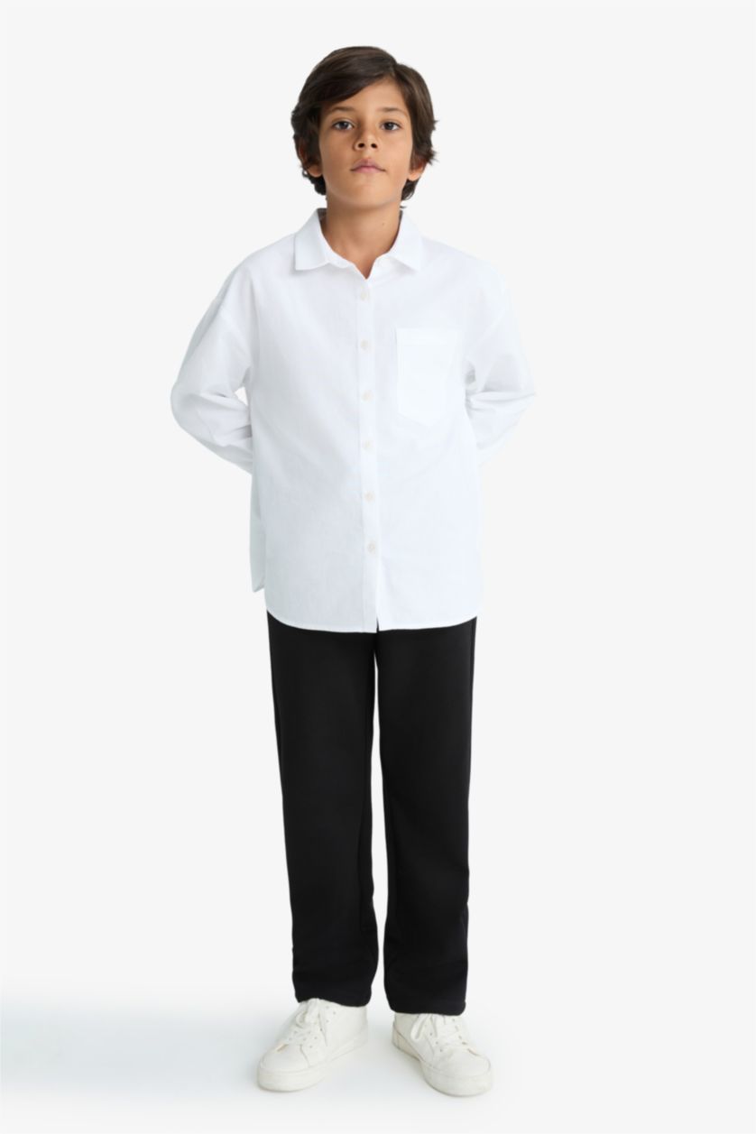 أولادي أسود بنطلون اولادي قصة عادية وخصر مطاطي