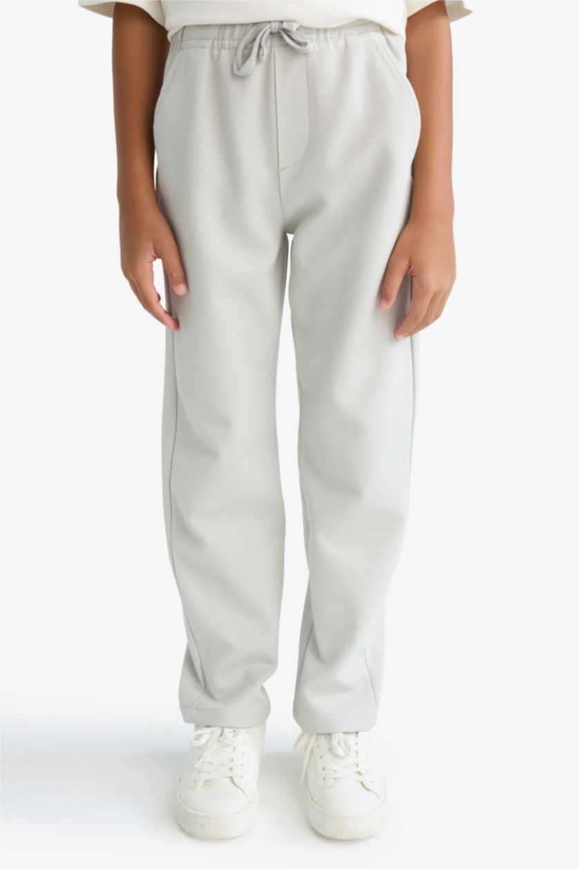 أولادي اللون الحجري بنطلون اولادي قصة عادية وخصر مطاطي