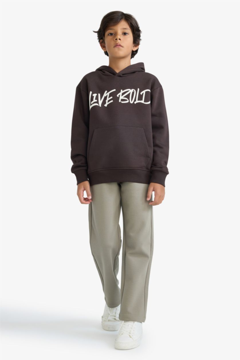 BOYS & TEENS Khaki Boy Elastic Waist Regular Leg Trousers