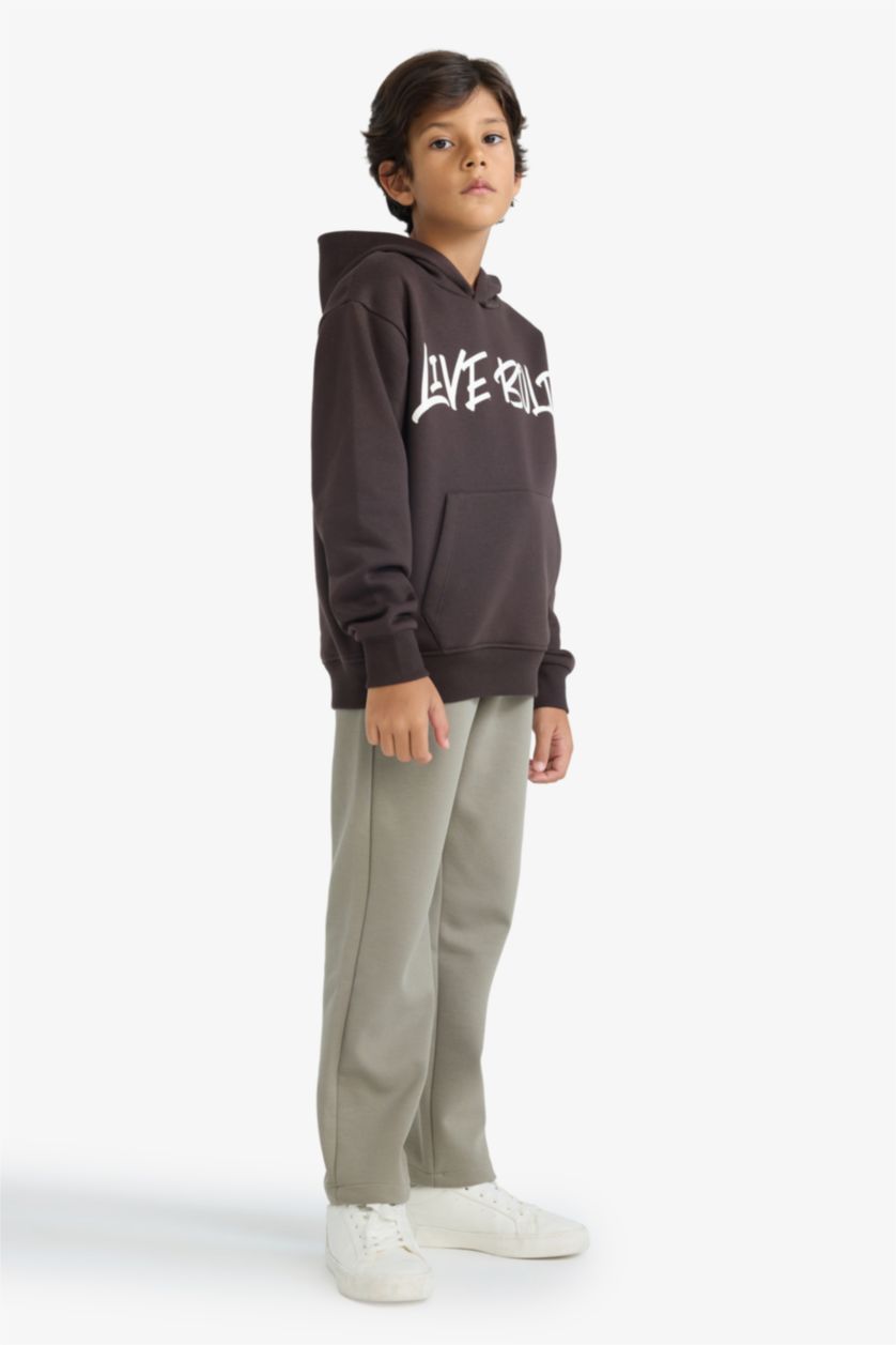 BOYS & TEENS Khaki Boy Elastic Waist Regular Leg Trousers