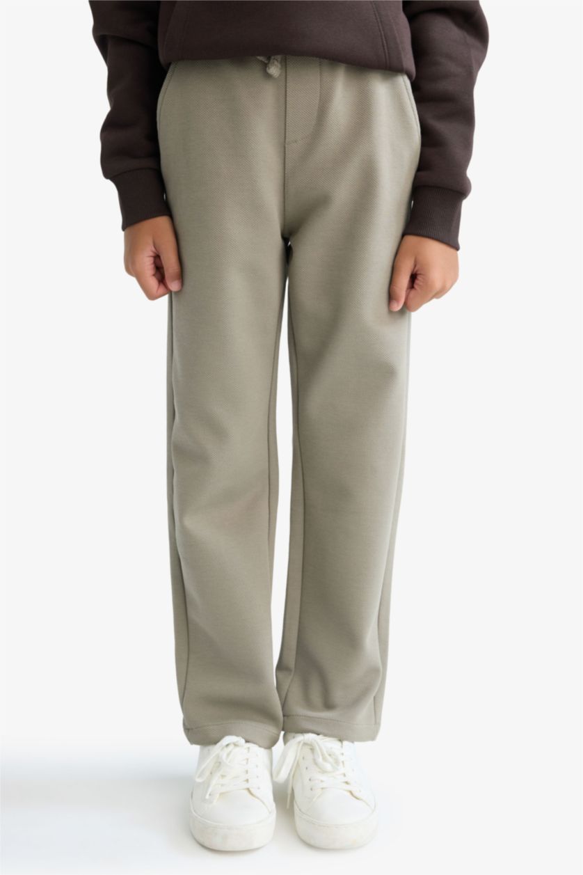 BOYS & TEENS Khaki Boy Elastic Waist Regular Leg Trousers
