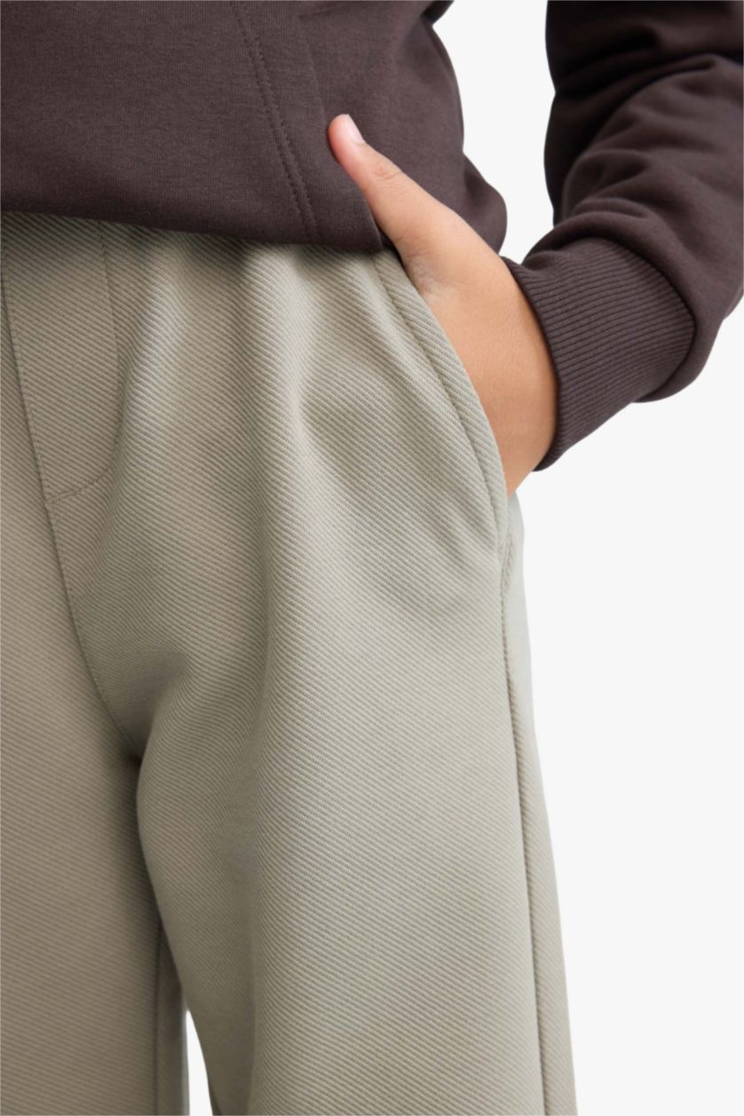 BOYS & TEENS Khaki Boy Elastic Waist Regular Leg Trousers