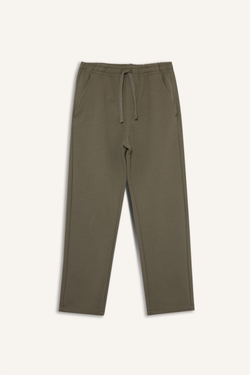 BOYS & TEENS Khaki Boy Elastic Waist Regular Leg Trousers