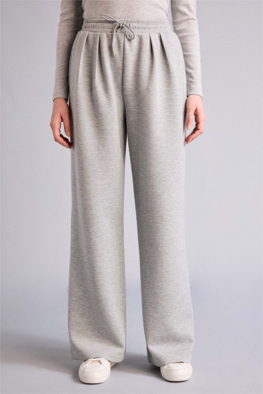 نساء ميلانج رمادي سروال بطيات