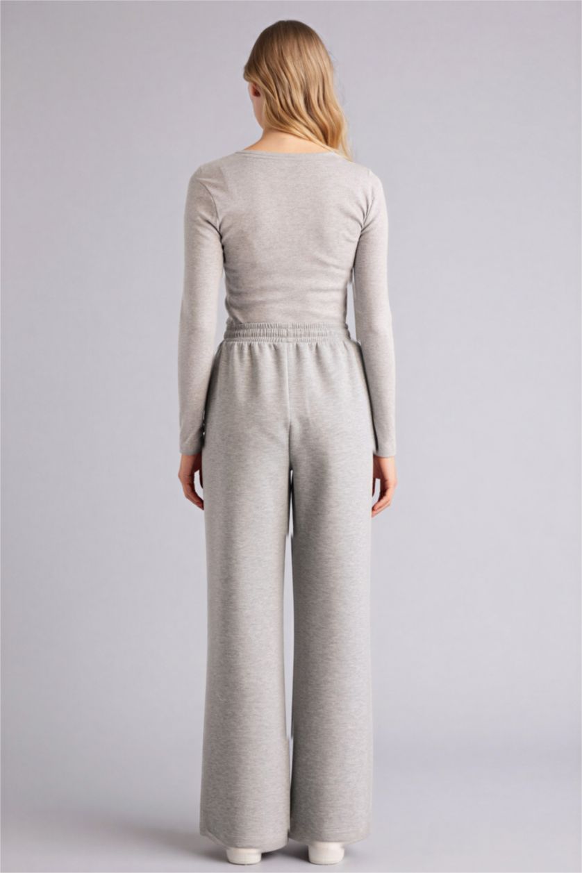 نساء ميلانج رمادي سروال بطيات