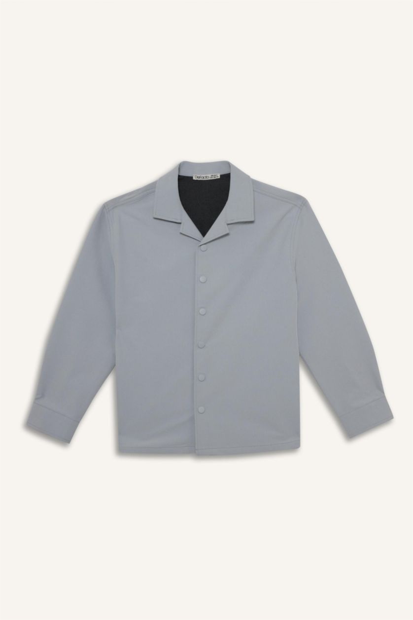 أولادي أنثرا قميص كم طويل برسمة مدينة بياقة بولو