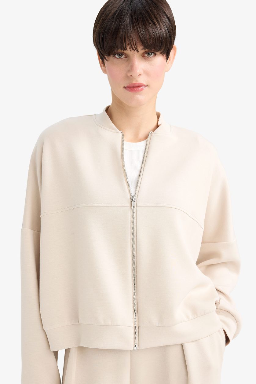 نساء بيج جاكيت صوف منسوج بياخة عالية