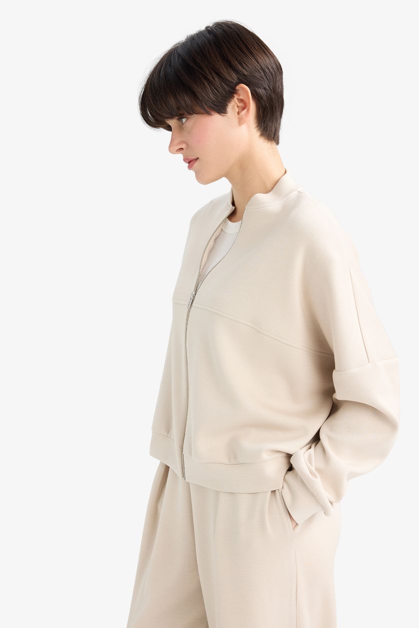 نساء بيج جاكيت صوف منسوج بياخة عالية