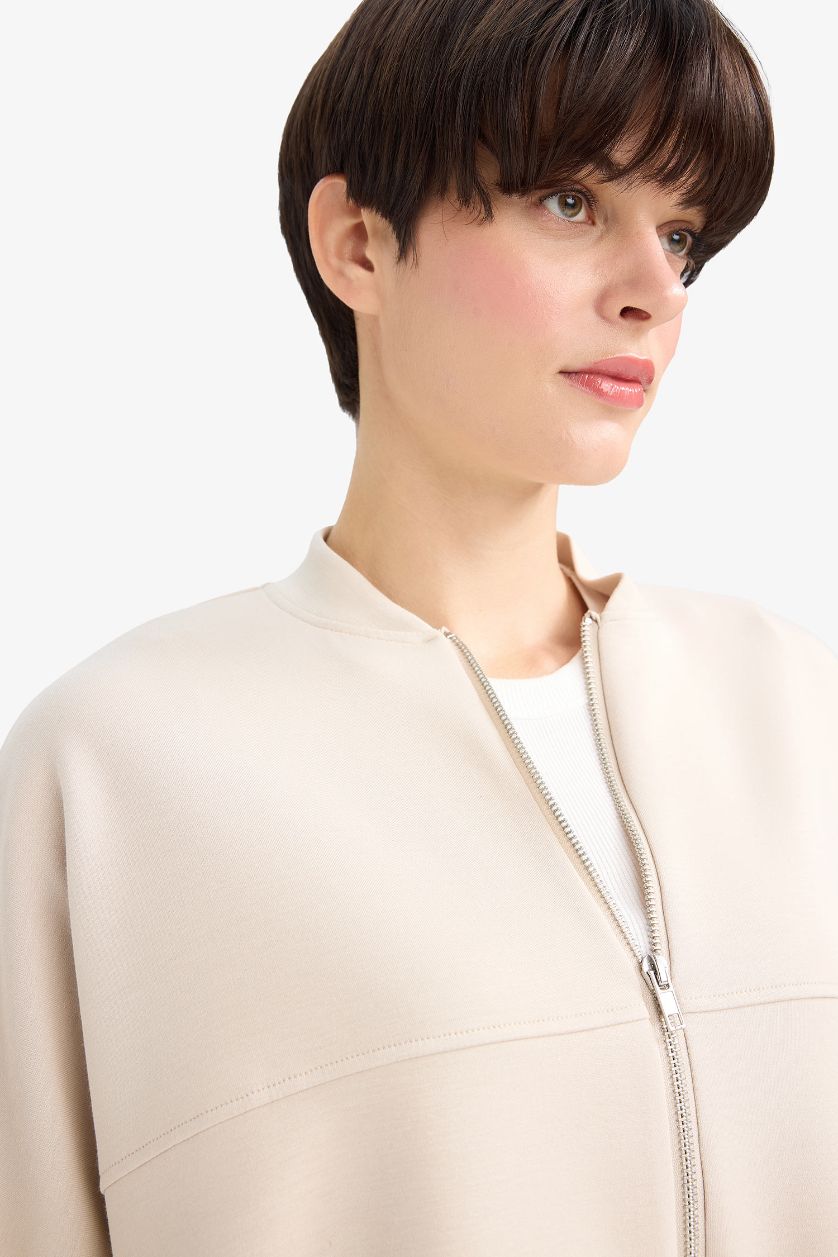 نساء بيج جاكيت صوف منسوج بياخة عالية