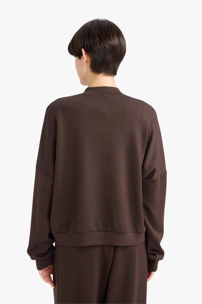 نساء بني جاكيت صوف منسوج بياخة عالية