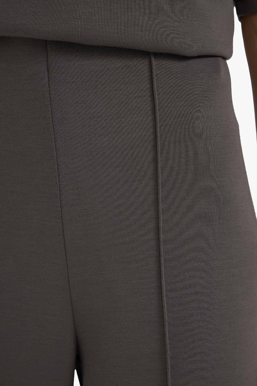 WOMAN Dark Grey Straight Fit Modal Trousers