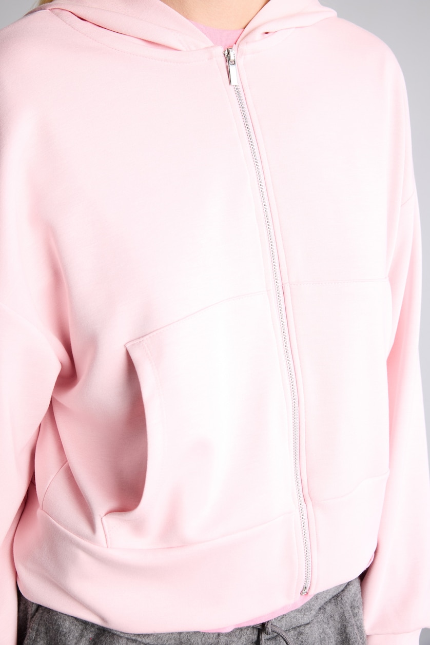 WOMAN Light Pink Loose Fit Modal Hoodie