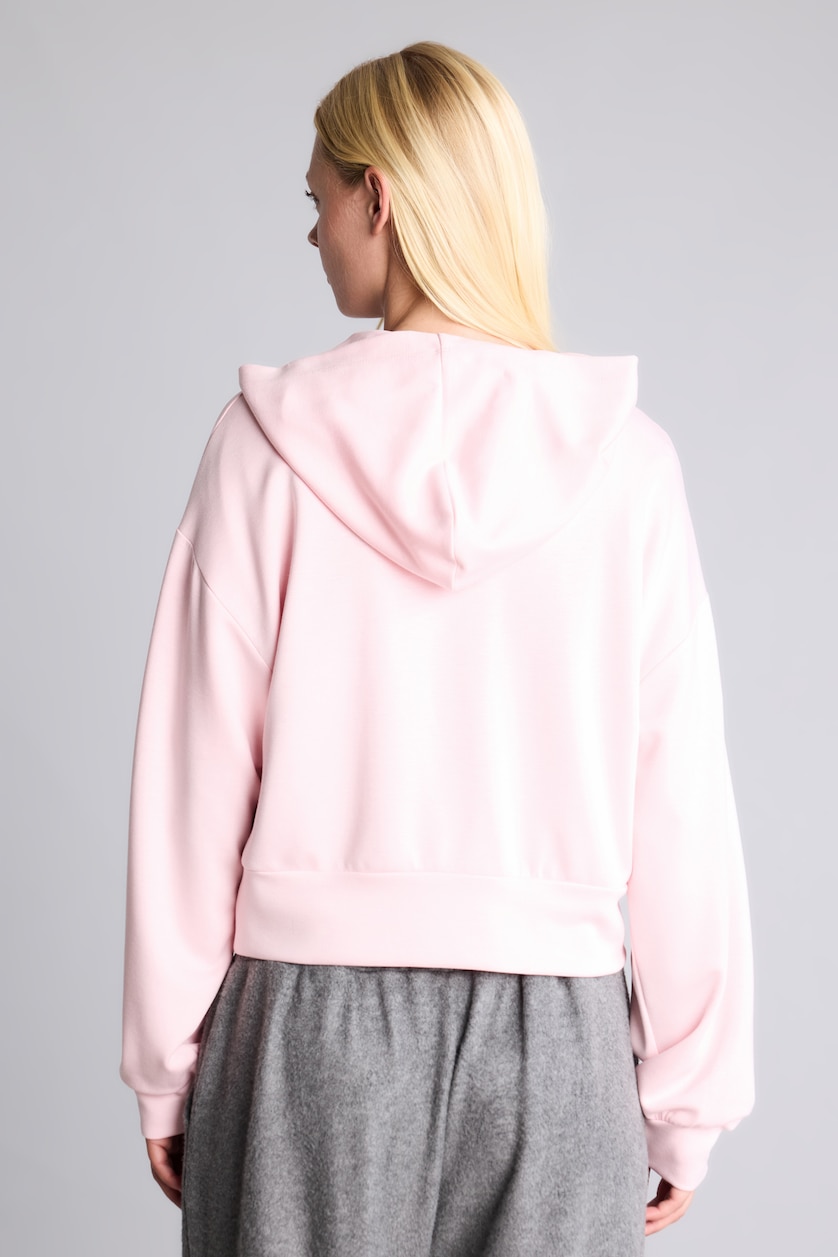 WOMAN Light Pink Loose Fit Modal Hoodie