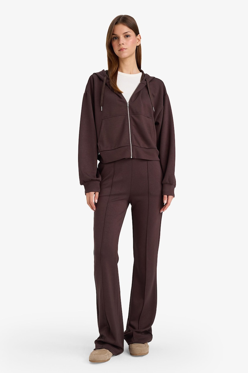 WOMAN Brown Flare Fit Trousers