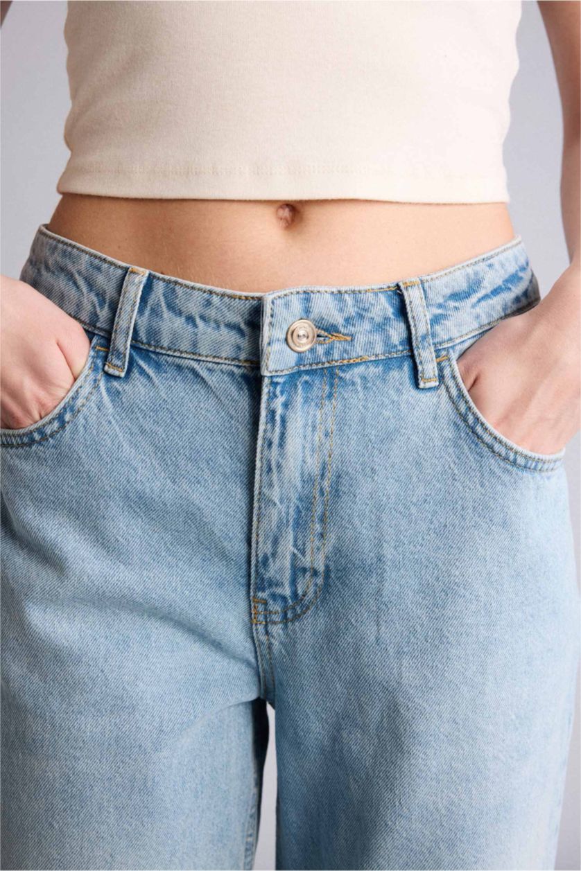 Women Light Indigo Low Waist Trousers