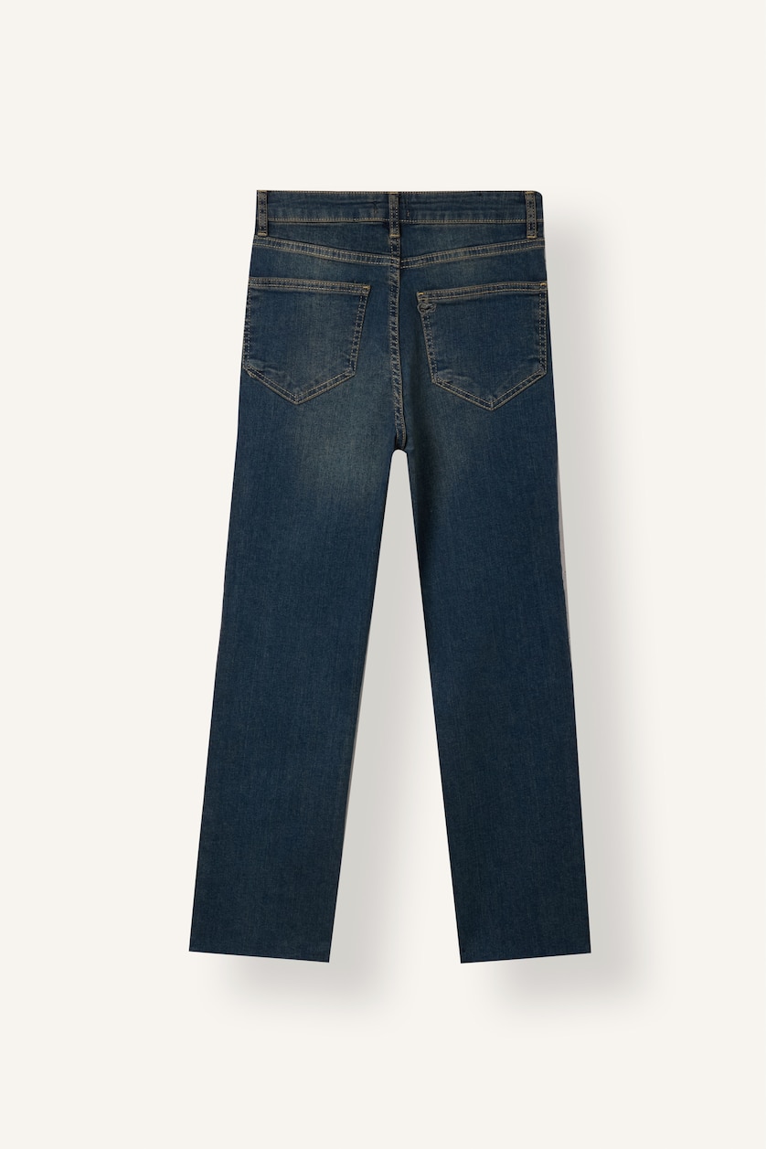 Women Dark Blue High-Waisted Flared Ankle-Length Jeans