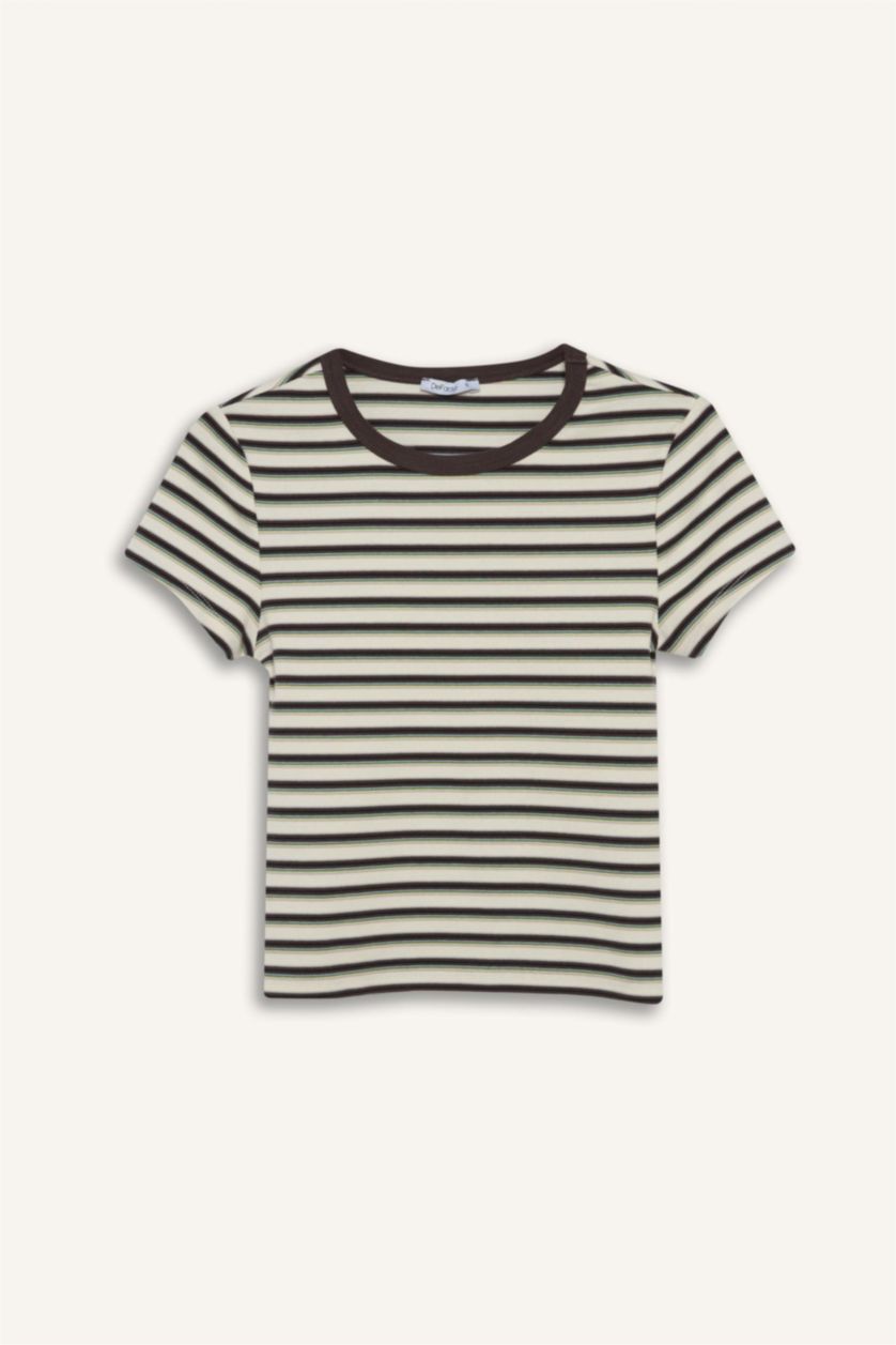 نساء اوف وايت تيشيرت نص ردن مخصر سليم فيت