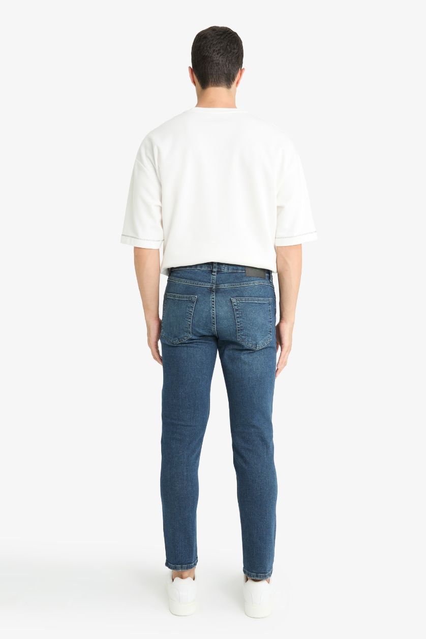MAN Dark Blue Pedro Slim Fit Regular Waist Skinny Leg Jeans