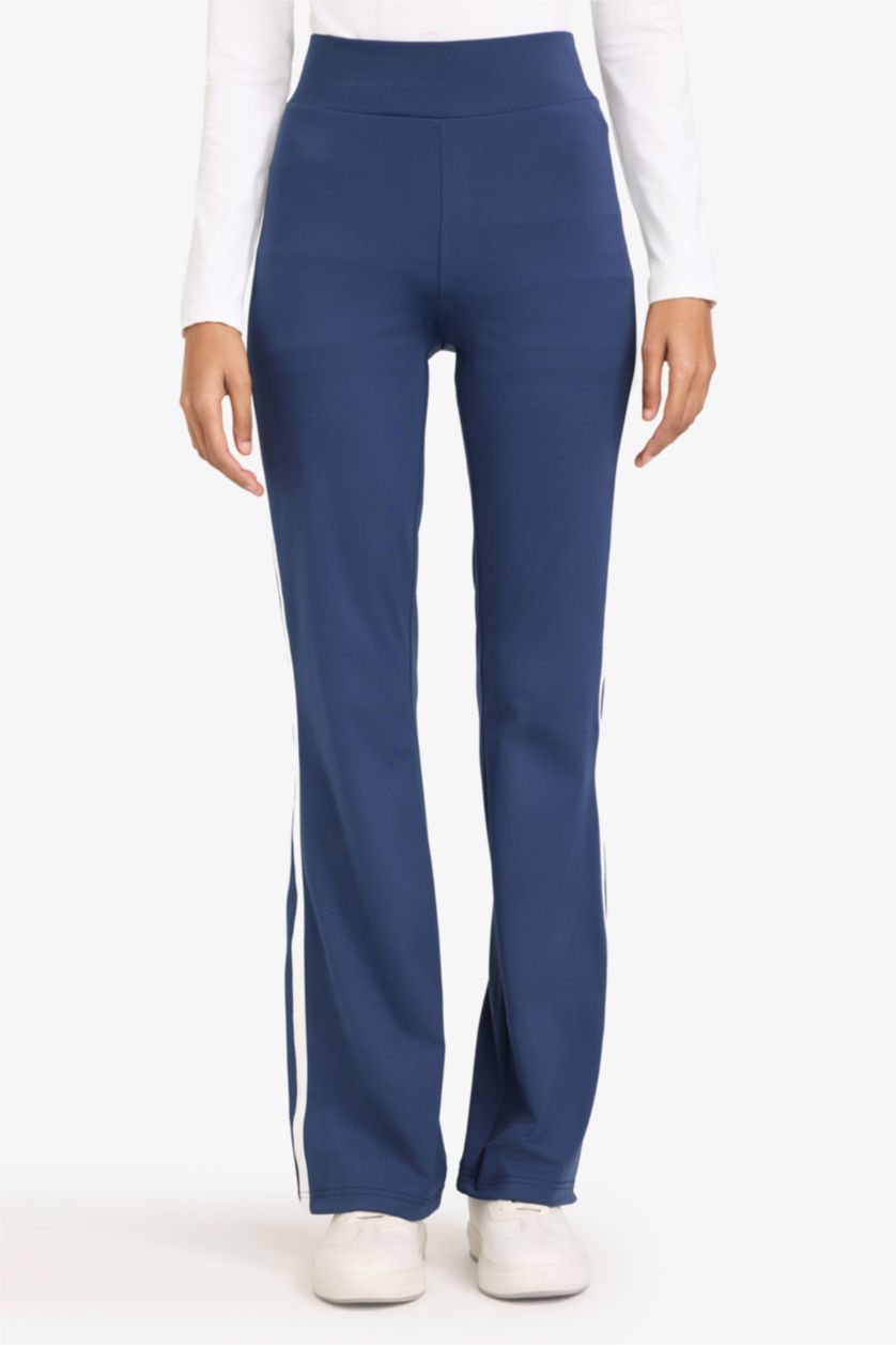 نساء كحلي بنطرون فلير فيت برجل واسع