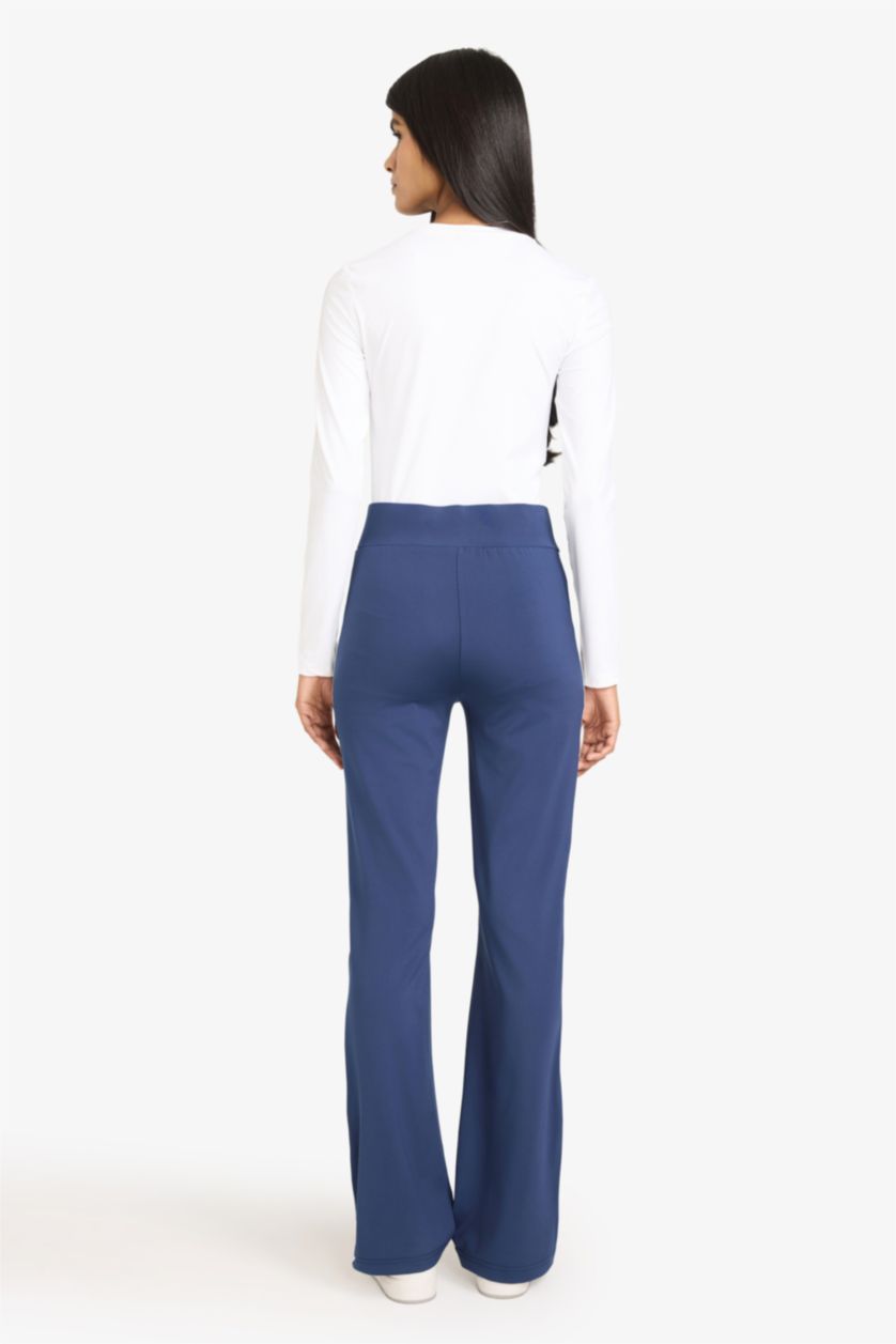 نساء كحلي بنطرون فلير فيت برجل واسع