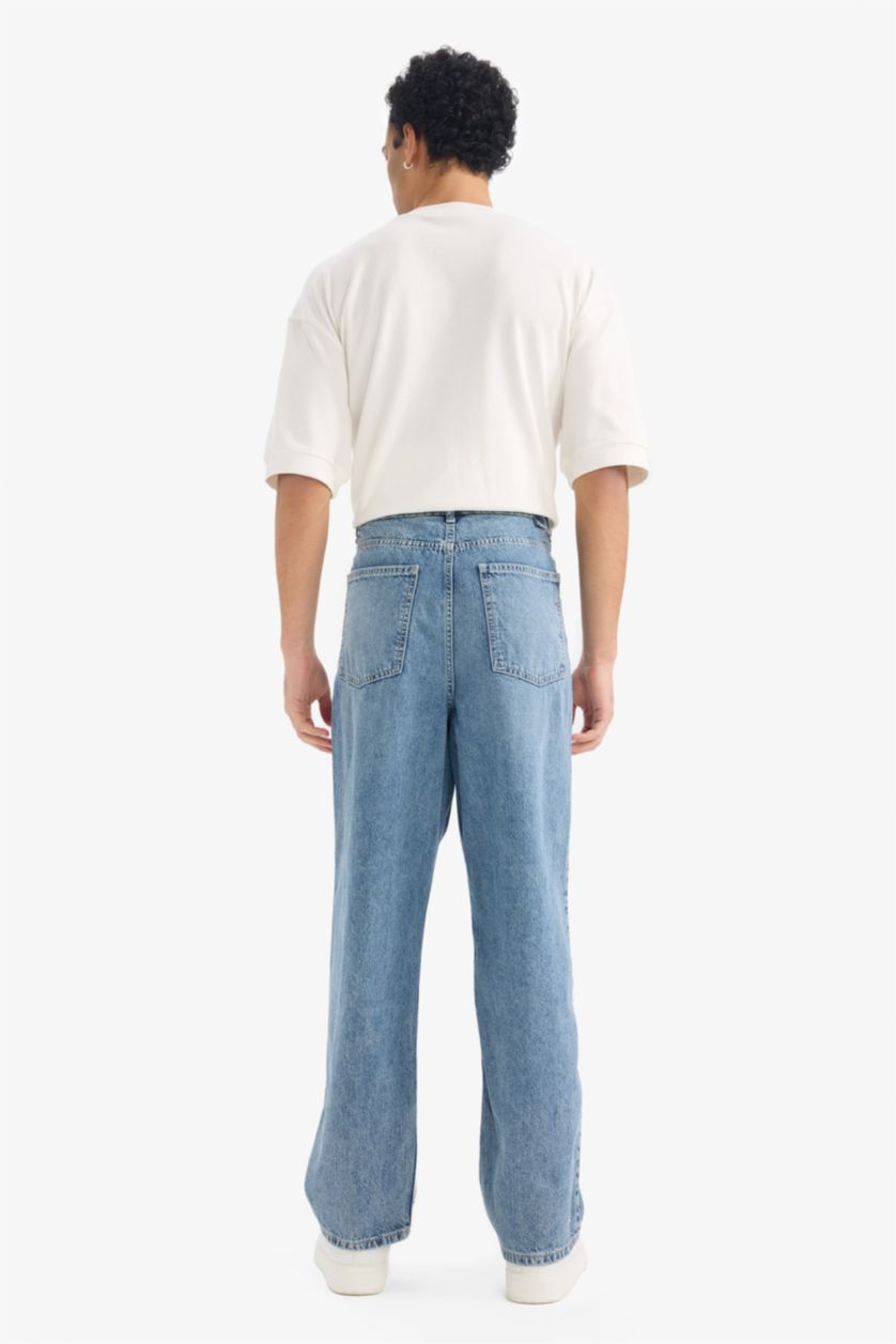 MAN Light Blue Baggy Fit Trousers